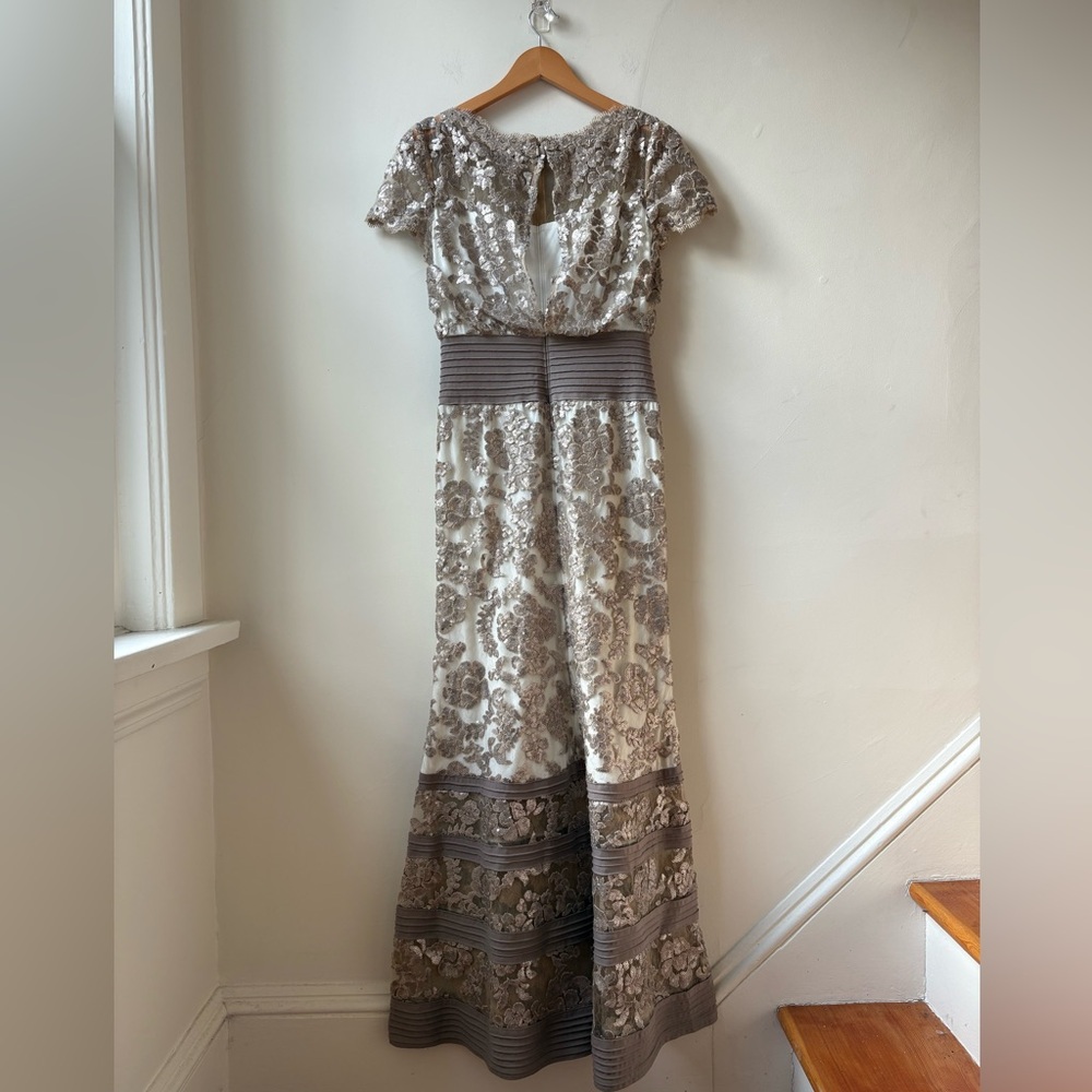 Tadashi Shoji Sequin Embroidered Lace Gown - Picture 12 of 16